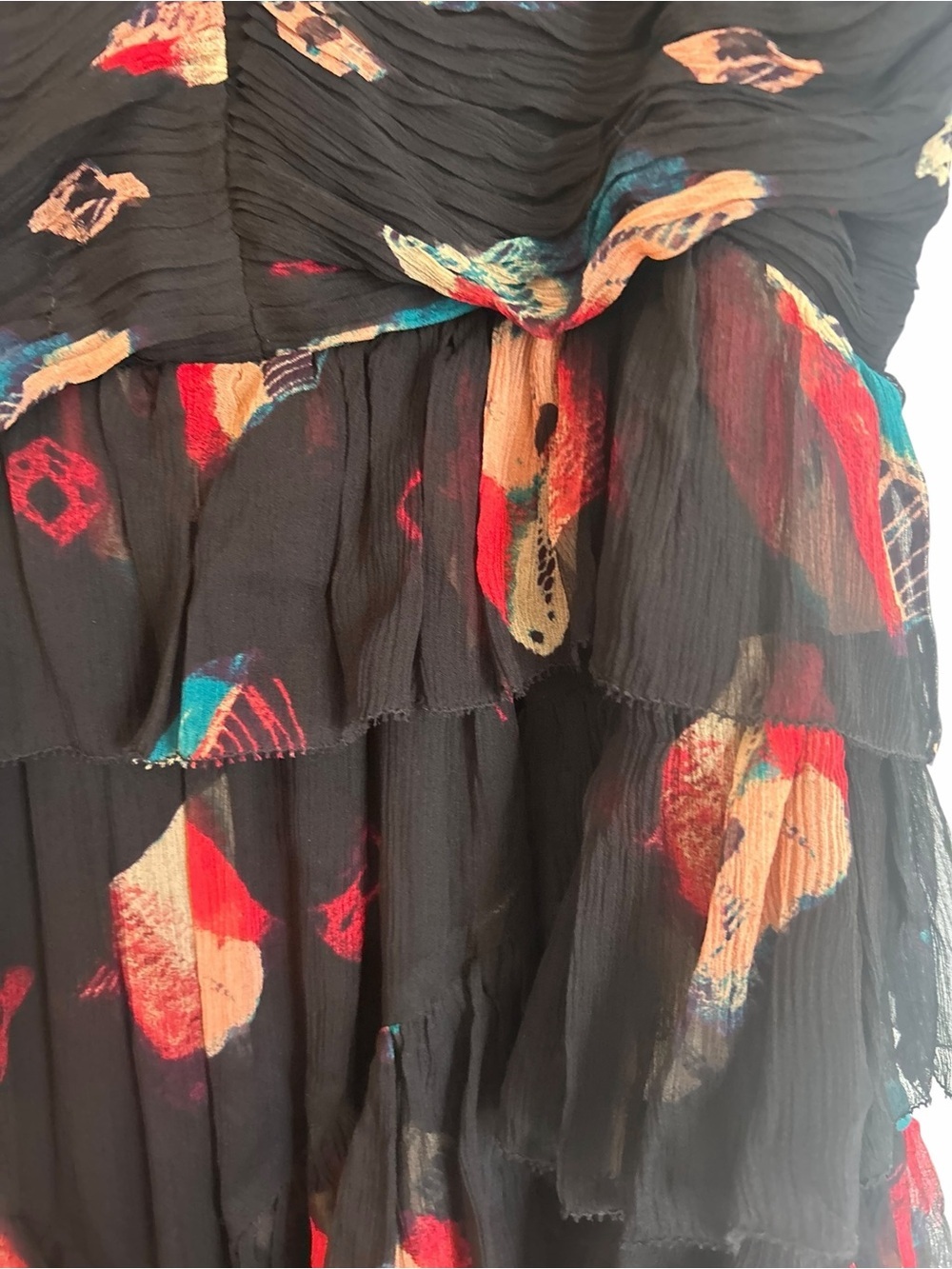 Ulla Johnson Aveline Tiered Ruffled Printed Silk-Crepon Gown - Picture 6 of 10
